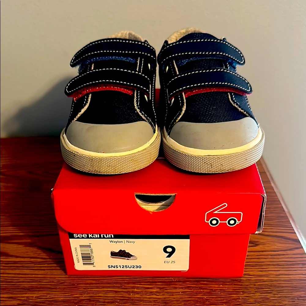 See Kai Run Blue Sneakers with Velcro Straps